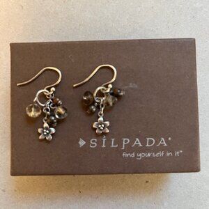 SILPADA STERLING SILVER WITH SMOKY QUART DANGLE EARRINGS